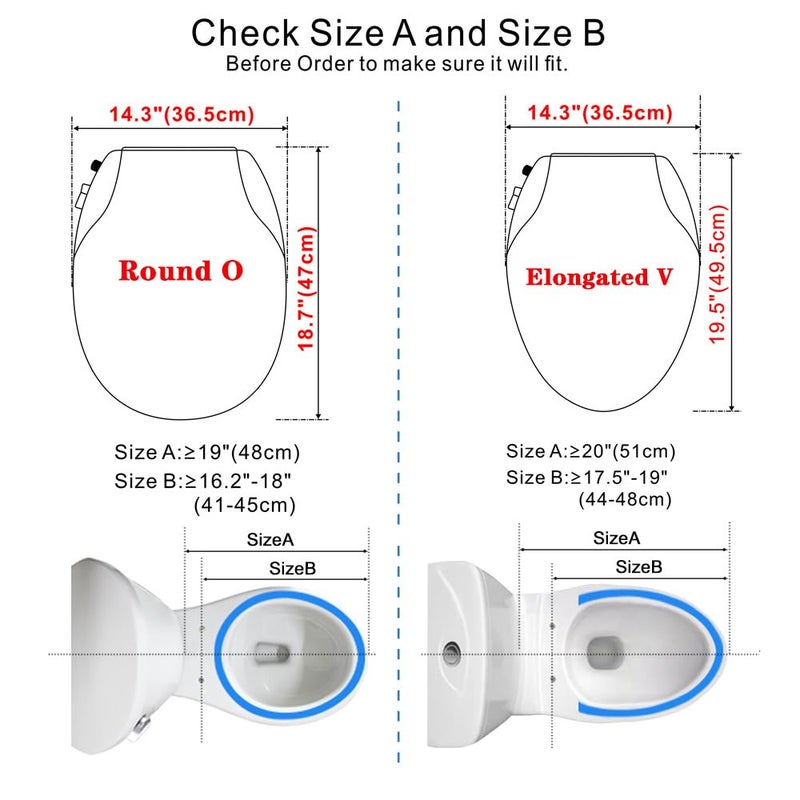 GEOATON Toilet Seat Bidet Seat with Self Cleaning Dual Nozzles Non electric Separated Rear & Feminine Cleaning Natural Water Spray, soft close toilet seat,Easy DIY Installation - Image 5